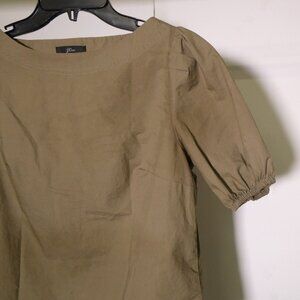 J. Crew Moss Green Cotton Blouse – Size XS